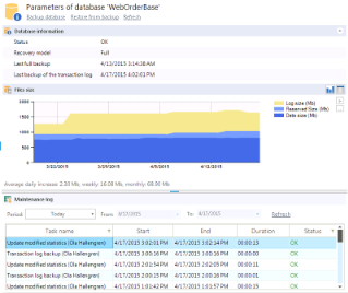 Database information page