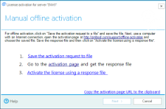 Offline activation form