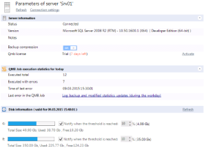 SQL server information page